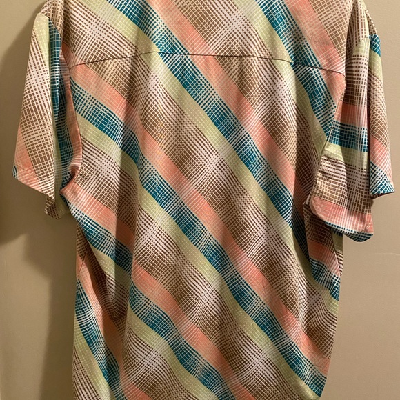 VINTAGE Kenneth Cole Peach/Brown/Green button up-like NEW! - Picture 2 of 4